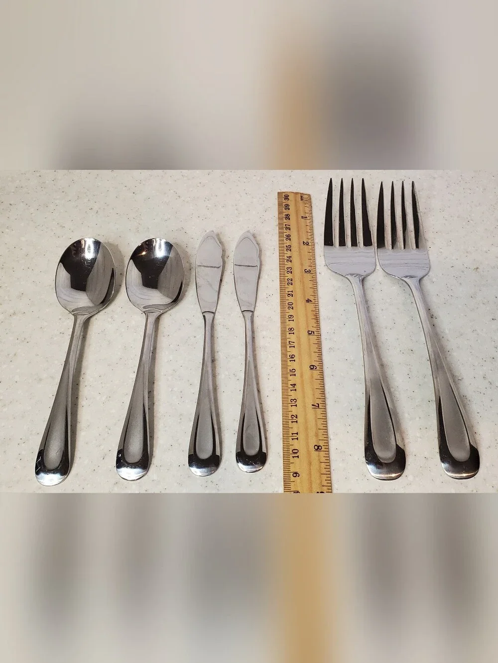 Oneida Satin Sand Dune 6 Pc Serving Flatware Set Forks Spreaders Spoons